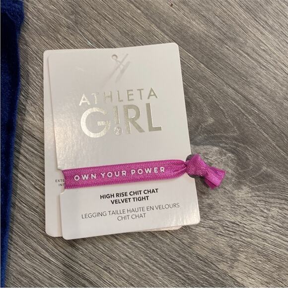 NWT Athleta Girl High Rise Chit Chat Velvet Tight Blue/Navy - Picture 8 of 12